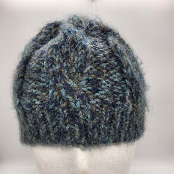 Cintelli e Galluzzo Blue Aplaca Wool Blend Knitted Beanie Hat Made in Italy OS - Picture 3 of 11